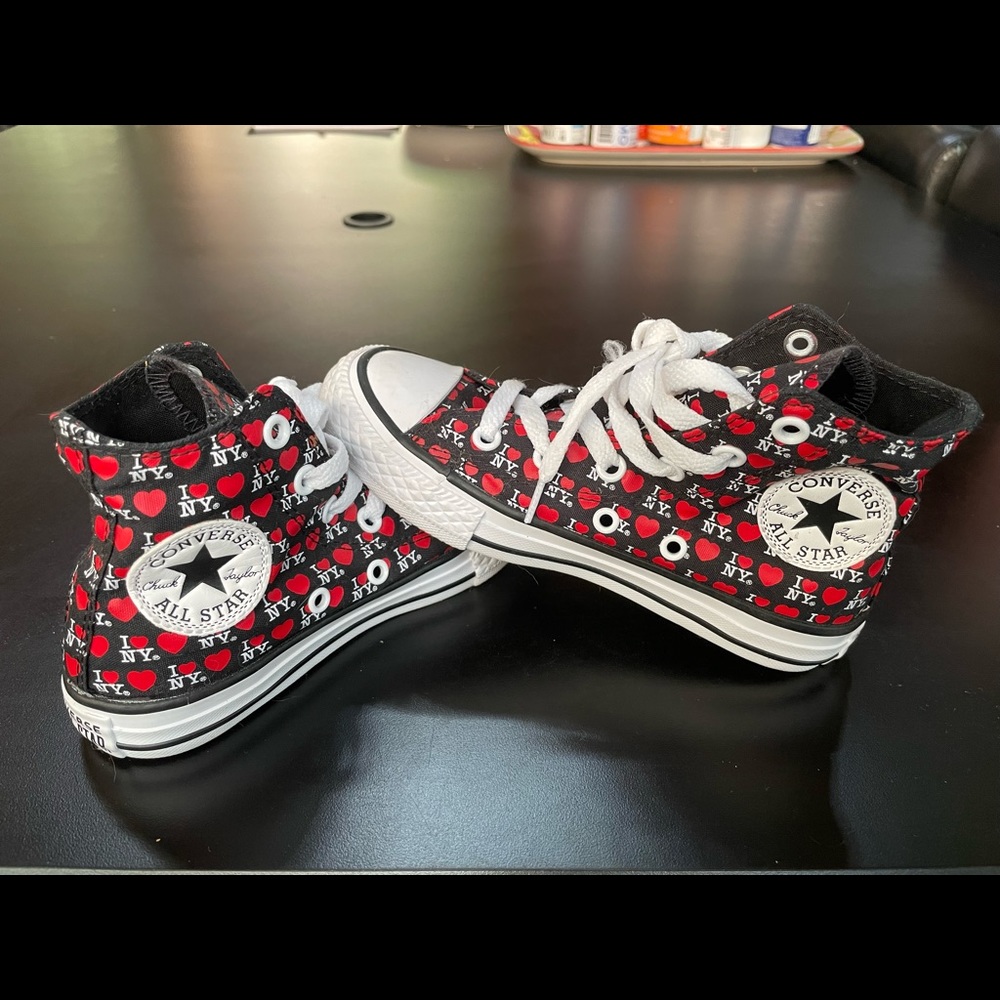 I❤️NY Print Converse All Star High Tops. Perfect condition. Worn once!